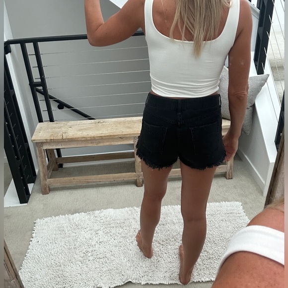 Free People We The Free Black High Waisted Denim Cutoff Shorts | Size 26 - Picture 6 of 13
